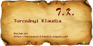 Turcsányi Klaudia névjegykártya