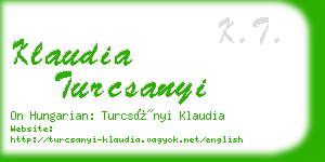 klaudia turcsanyi business card